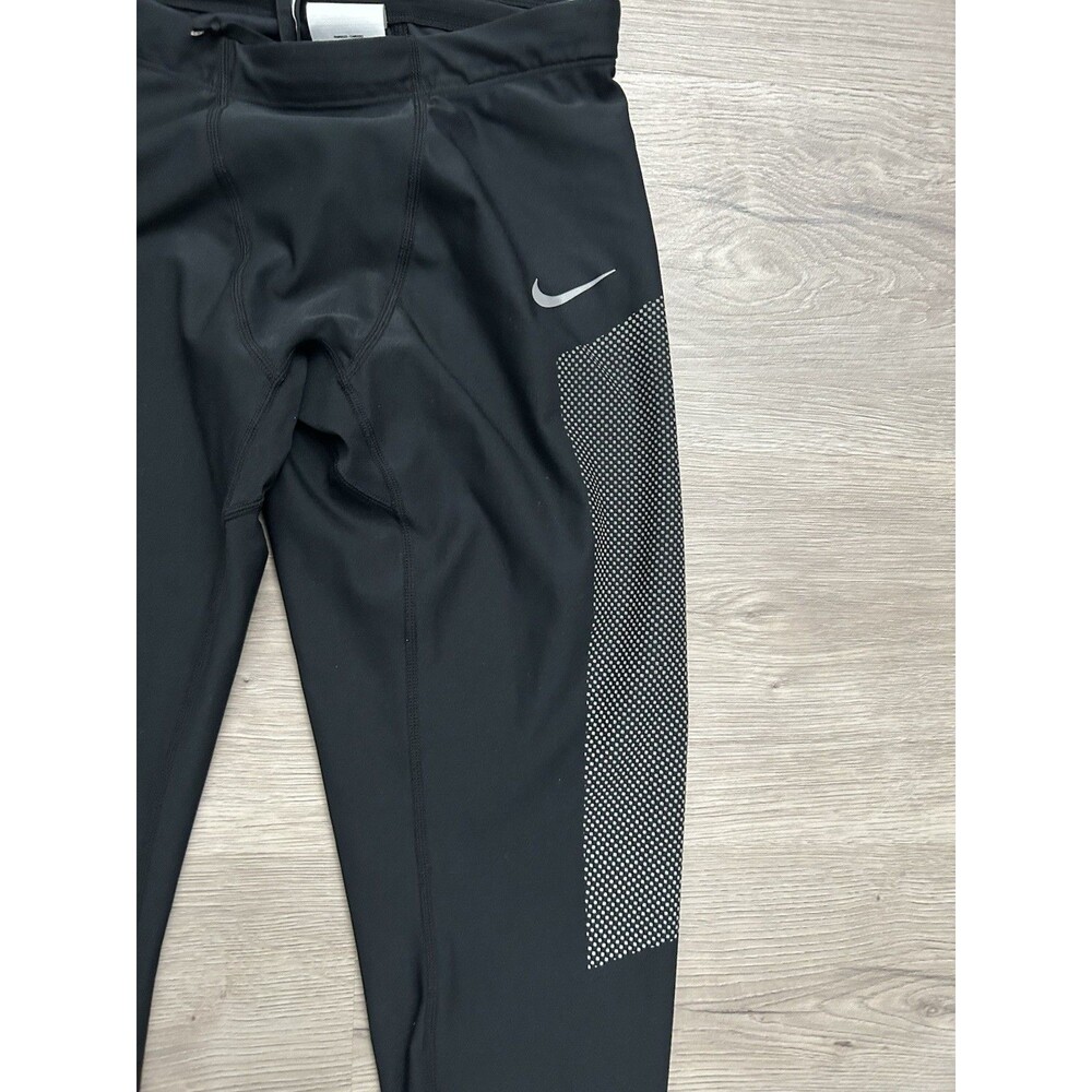 Nike Dri-FIT Men’s Running Leggings Black Reflective Zip Ankle Size XL - Picture 2 of 9